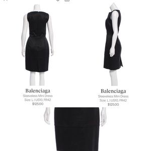 Balenciaga sleeveless black dress sz6